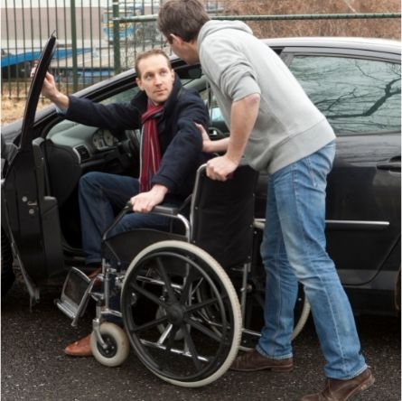 helping disabled person with transport